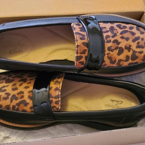Clark's BLK Women Loafers Print Leopard Size 6.5 NWOT - Picture 5 of 8